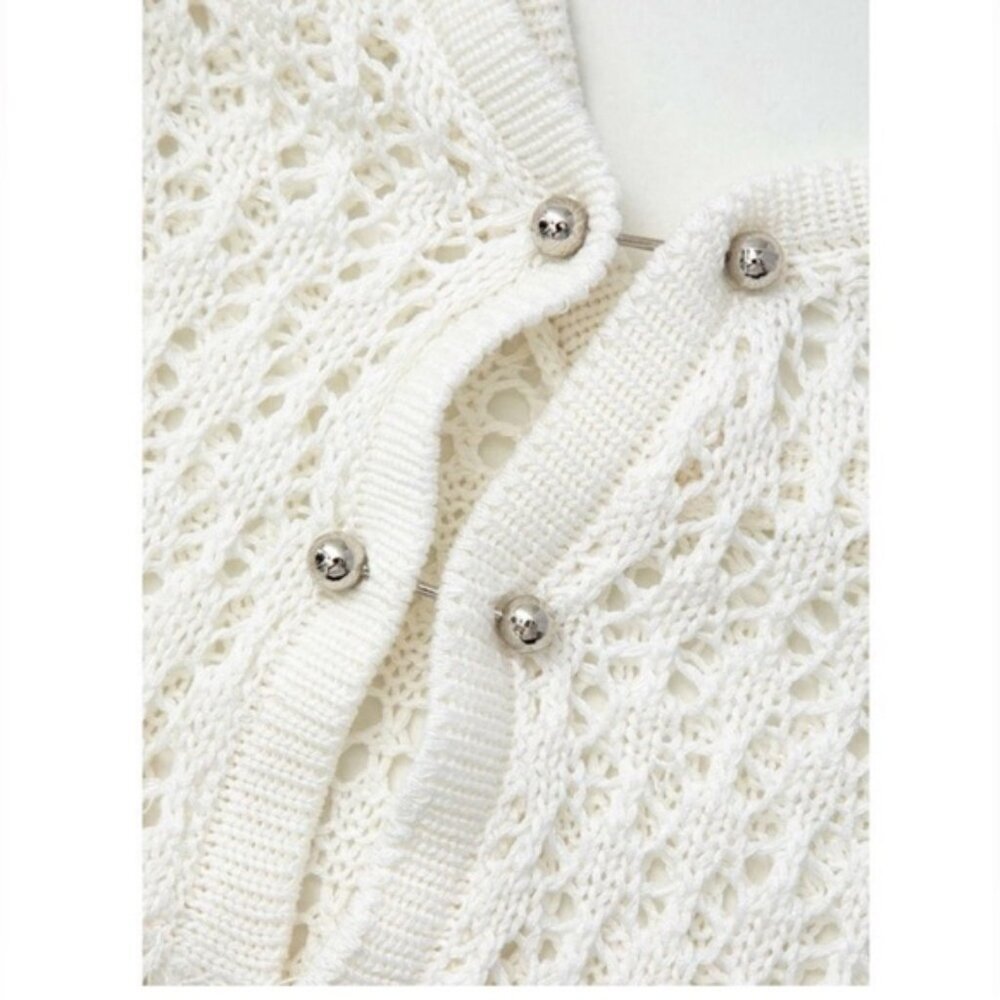 Crochet knit Fishtail Flare Sleeve Maxi Dress swimsuit cover up dress - Picture 4 of 8